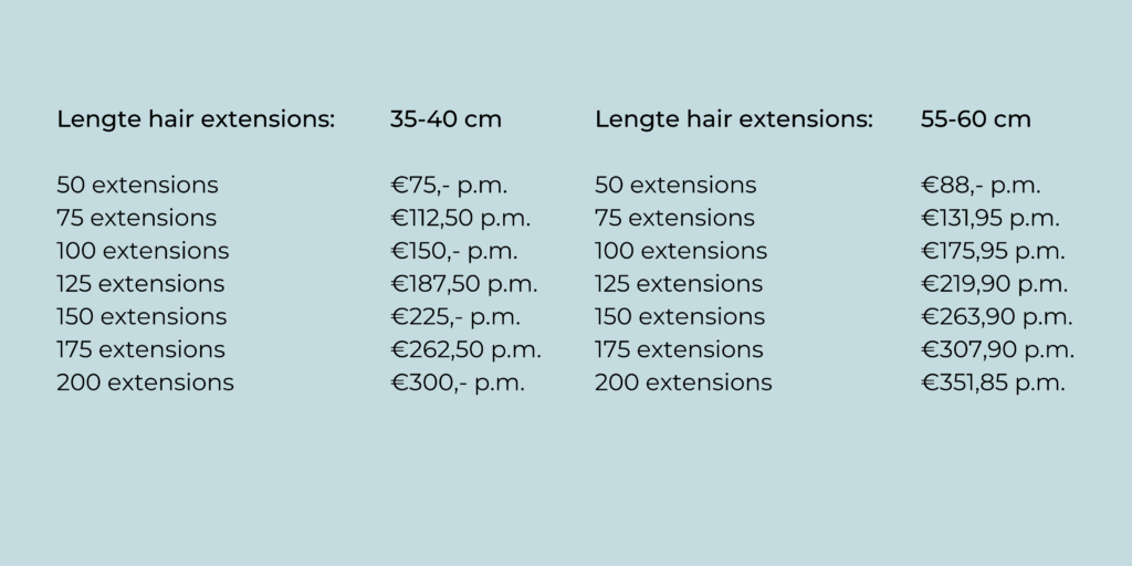 Of later werkgelegenheid Onbekwaamheid Tarieven - Hair Extensions by Char
